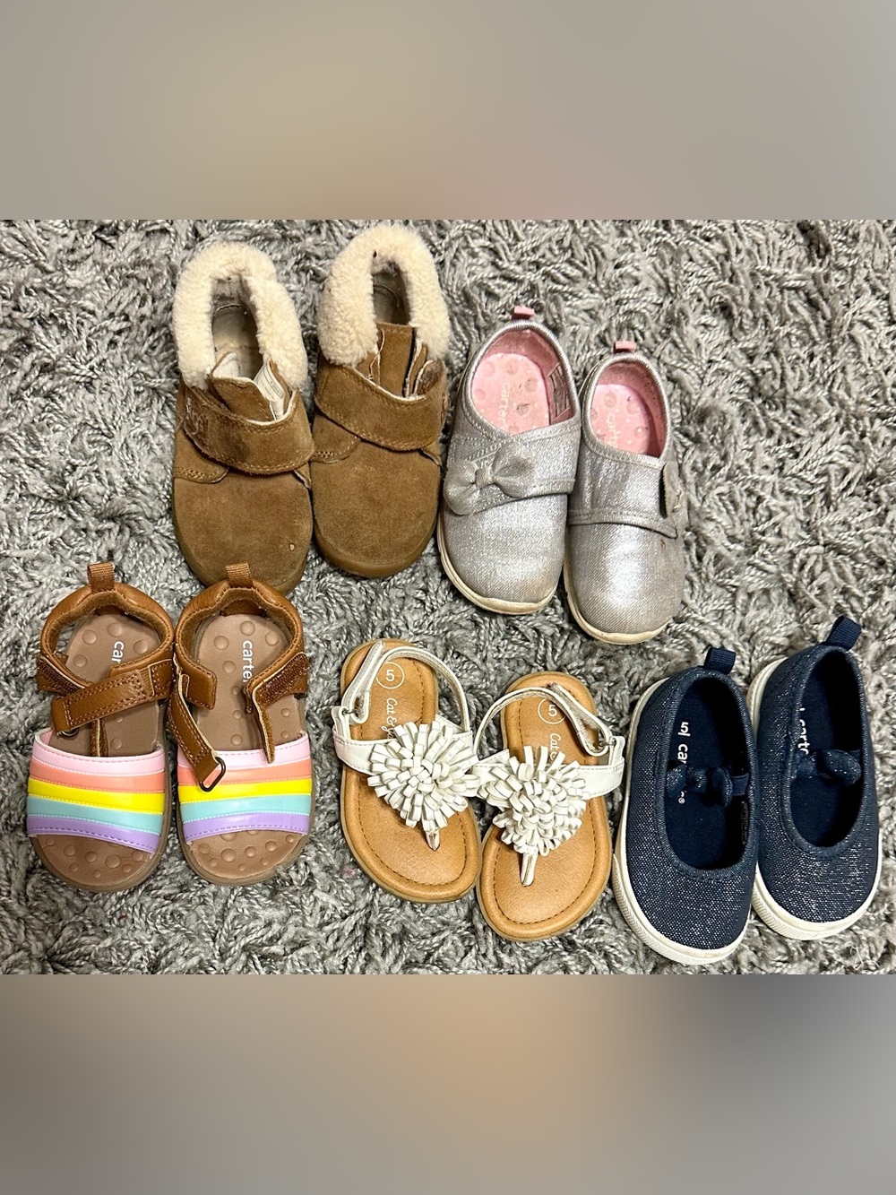 Carter's Glitter Silver Toddler Slip-On Shoes